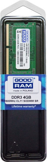 GoodRAM DDR3 με Module 1x4GB και Ταχύτητα 1600 για Laptop