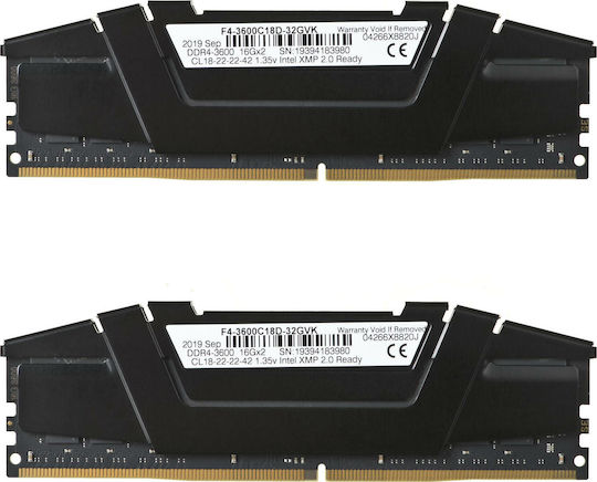 G.Skill Ripjaws V DDR4 32GB RAM με 2x16GB Modules και Ταχύτητα 3600 για Desktop