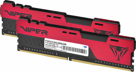 Patriot Viper Elite ΙΙ DDR4 16GB RAM με 2x8GB Modules και Ταχύτητα 3600 για Desktop