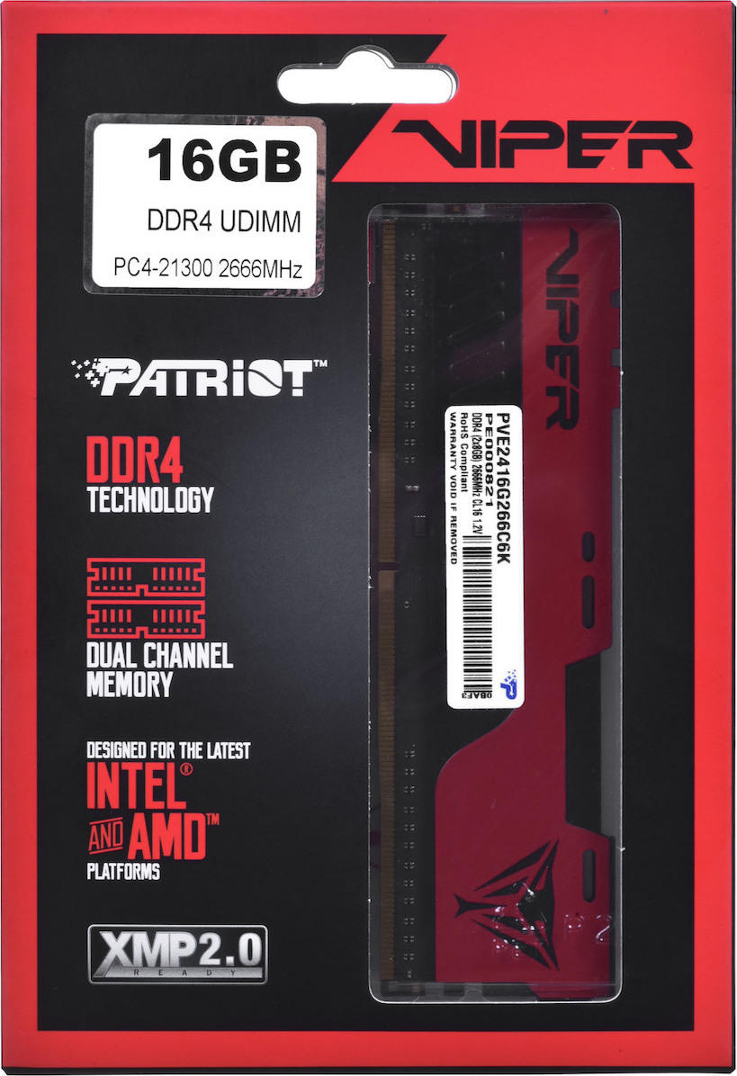 Patriot Viper Elite ΙΙ 16GB DDR4 RAM cu 2 module (2x8GB) și Viteză