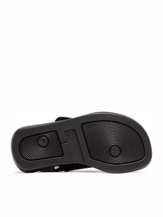 Banifly Din piele Sandale casual damă în Culoare Negru