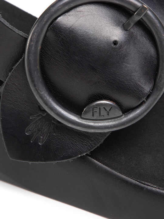 Banifly Din piele Sandale casual damă în Culoare Negru