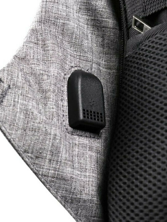 NOD CitySafe Waterproof Backpack for Laptop 15.6" with USB Port in Gray Color