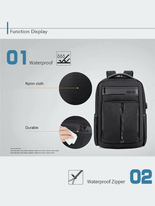Arctic Hunter B00121C Водоустойчива Раница За Лаптоп 15.6" С USB Порт В Черен Цвят
