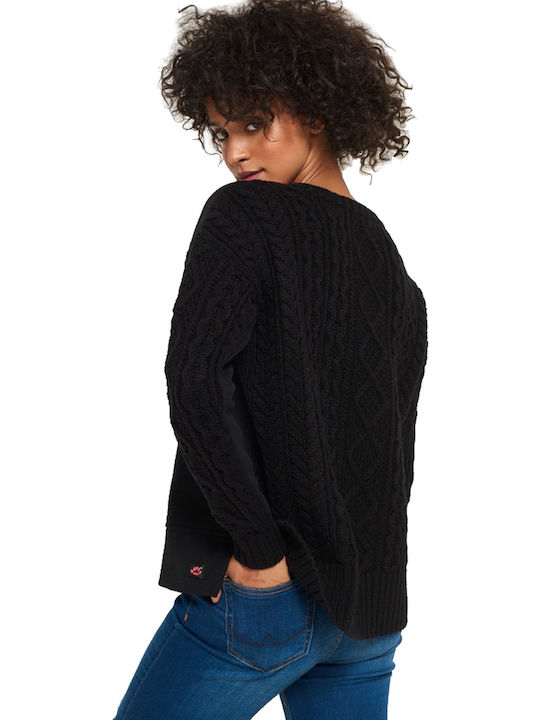 Superdry Women's Long Sleeve Sport Knitting Sweater Black