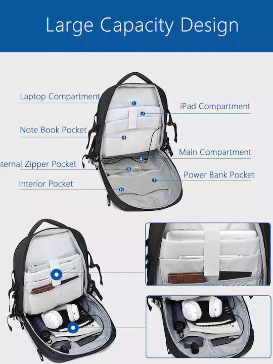 Ozuko Wasserdicht Tasche Rucksack für Laptop 15.6" Army 9082