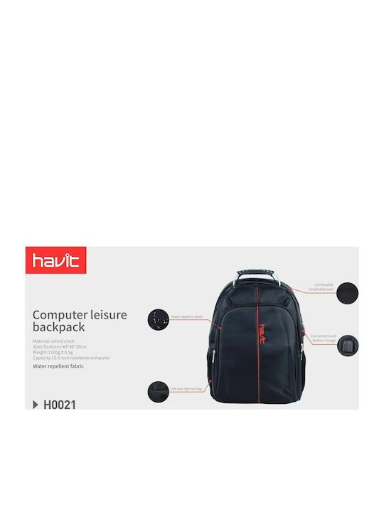 Havit H0021 Waterproof Backpack Backpack for 15.6" Laptop Black