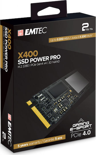 Emtec X400 Power Pro SSD 2TB τύπου M.2 με σύνδεση PCI Express 4.0 ECSSD2TX400