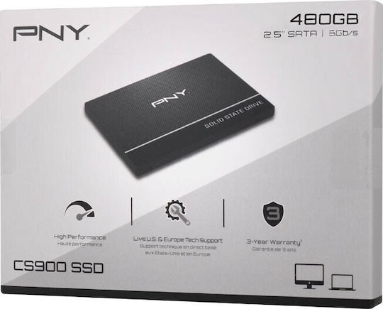 PNY CS900 SSD 480GB τύπου 2.5'' με σύνδεση SATA III SSD7CS900-480-PB