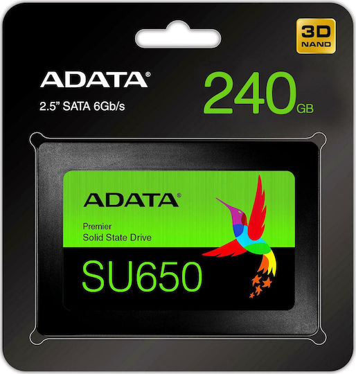 Adata Ultimate SU650 SSD 240GB τύπου 2.5'' με σύνδεση SATA III ASU650SS-240GT-R