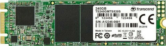 Transcend MTS820s SSD 240GB τύπου M.2 με σύνδεση SATA III TS240GMTS820S