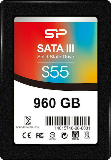 Silicon Power Slim S55 SSD 960GB τύπου 2.5'' με σύνδεση SATA III SP960GBSS3S55S25