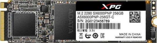 Adata XPG SX6000 Pro SSD 256GB τύπου M.2 με σύνδεση PCI Express 3.0 ASX6000PNP-256GT-C