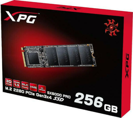 Adata XPG SX6000 Pro SSD 256GB τύπου M.2 με σύνδεση PCI Express 3.0 ASX6000PNP-256GT-C