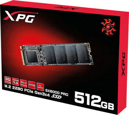 Adata XPG SX6000 Pro SSD 512GB M.2 NVMe PCI Express 3.0 ASX6000PNP-512GT-C