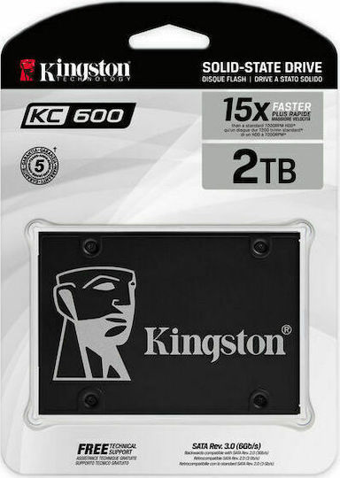 Kingston KC600 SSD 2TB Тип 2.5'' С Връзка SATA III SKC600/2048G