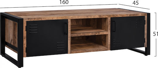 Έπιπλο TV din metal și lemn masiv Μάνγκο M160xΠ45xΥ51cm Έπιπλο TV din metal și lemn masiv Μάνγκο M160xΠ45xΥ51cm