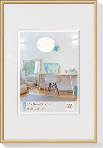 Walther Lifestyle Gold Wall-Mounted Plastic Photo Frame With Gold Frame