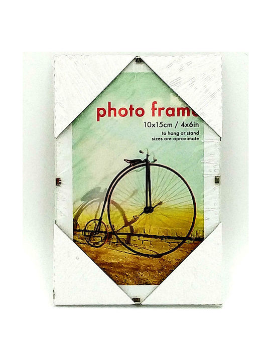 Photo Frame Glass Deco Concept 10x15cm with White Frame