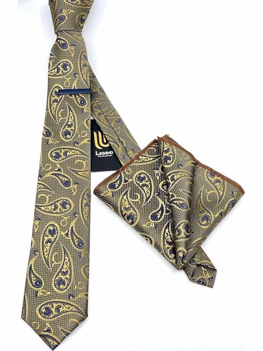 Legend Accessories Synthetic Men's Tie Set Printed Beige