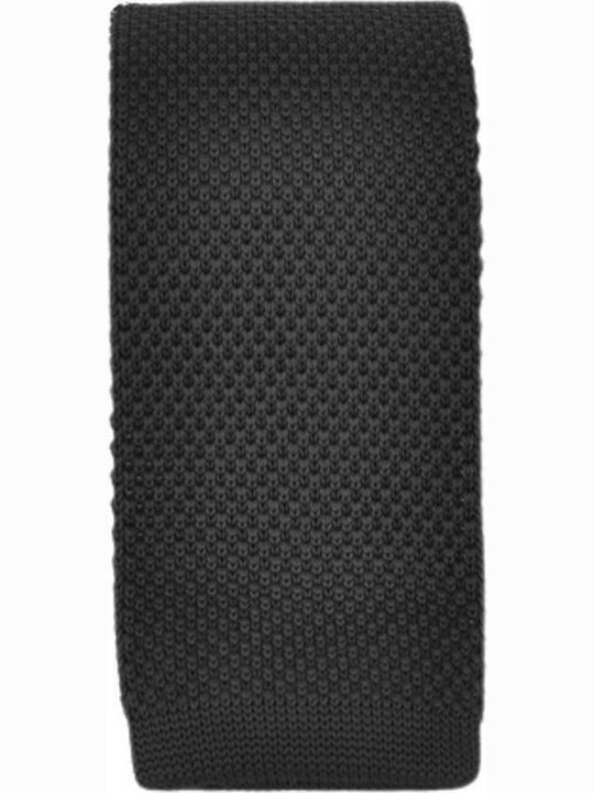 Legend Accessories Ανδρική Γραβάτα Πλεκτή Μονόχρωμη σε Μαύρο Χρώμα
