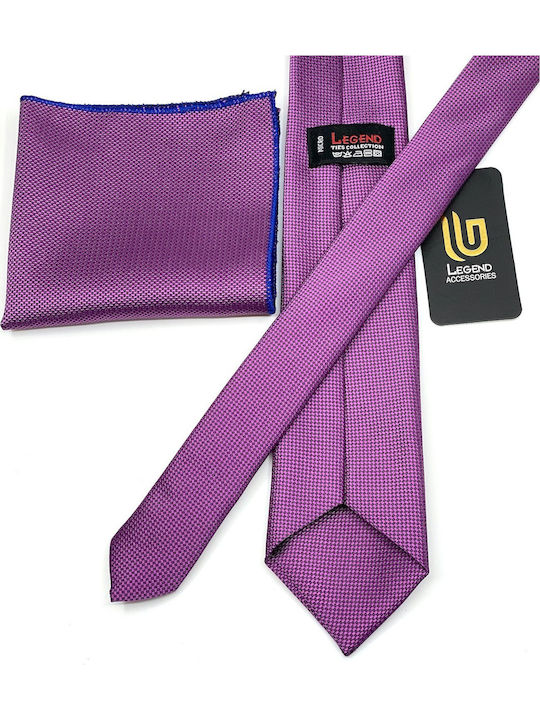 Legend Accessories Set de Cravată pentru Bărbați Sintetic Monocromie în Culorea Violet
