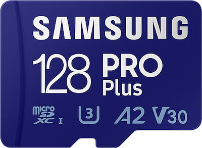Samsung Pro Plus (2021) microSDXC 128GB U3 V30 A2 UHS-I με αντάπτορα