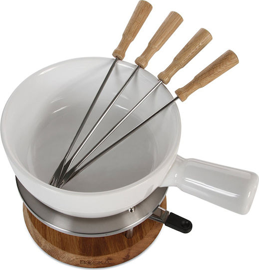 Boska Holland Porcelain Fondue Pot with Tea Light for 4 Persons White 29x22.5x19cm