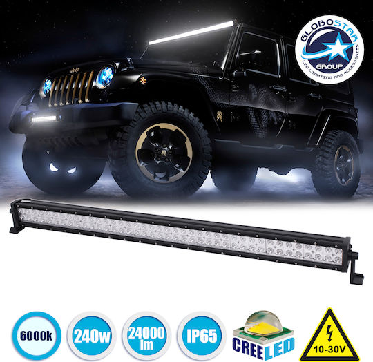 GloboStar Waterproof LED Lightbar Universal 10-30V 240W 108.5cm with White Lighting 1pcs