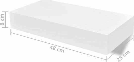 White Wall Shelves (2 Pieces) 48x25x8 cm