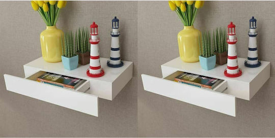 White Wall Shelves (2 Pieces) 48x25x8 cm