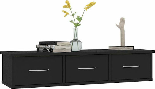 Raft Perete Negru 90x26x18.5cm