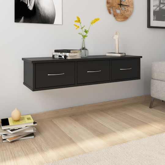 Raft Perete Negru 90x26x18.5cm