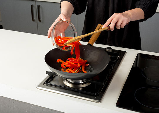 Nava Cantonese Wok aus Edelstahl mit Antihaftbeschichtung 28cm