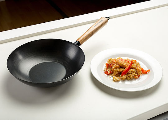 Nava Cantonese Wok aus Edelstahl mit Antihaftbeschichtung 28cm