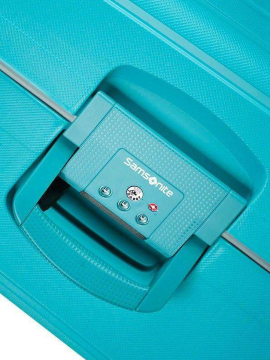 Samsonite S'cure Cabin Hard Suitcase Turquoise with 4 Wheels Height 55cm