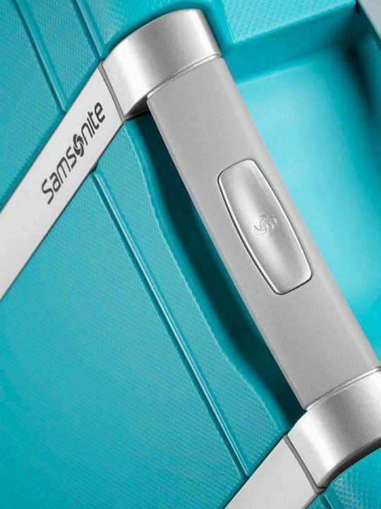 Samsonite S'cure Cabin Hard Suitcase Turquoise with 4 Wheels Height 55cm