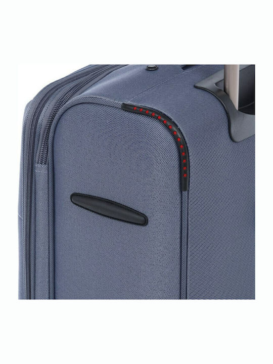 Diplomat Medium The Athens Collection Medium Fabric Travel Suitcase Blue with 2 Wheels Height 64cm