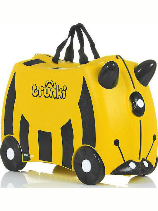 Trunki Bernard The Bee Детска Куфар За Пътуване Кабинен Твърд Жълт С 4 Колела Височина 31см