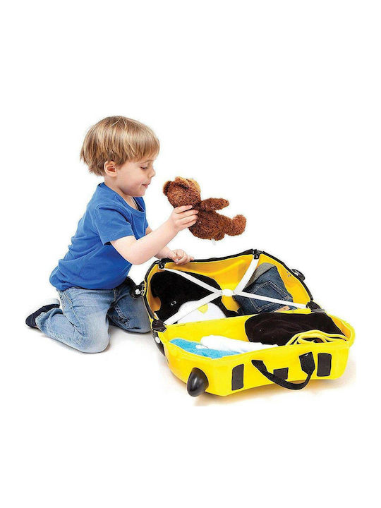 Trunki Bernard The Bee Детска Куфар За Пътуване Кабинен Твърд Жълт С 4 Колела Височина 31см