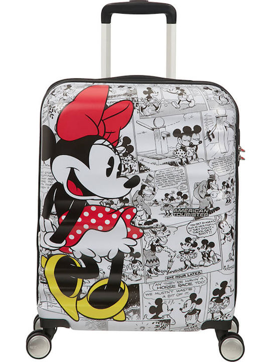 American Tourister Minnie Comics Kids Cabin Hard Suitcase Multicolour with 4 Wheels Height 55cm