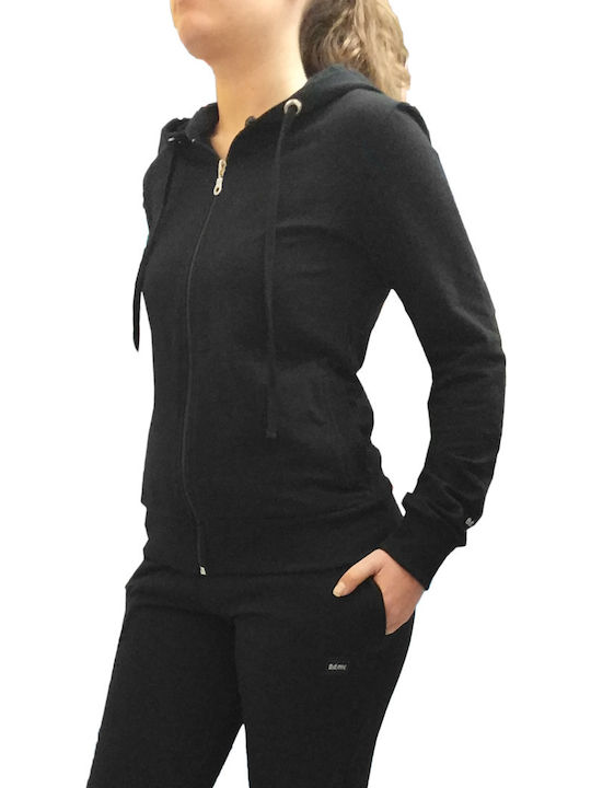 Women's Sweatshirt Jacket Hooded Black