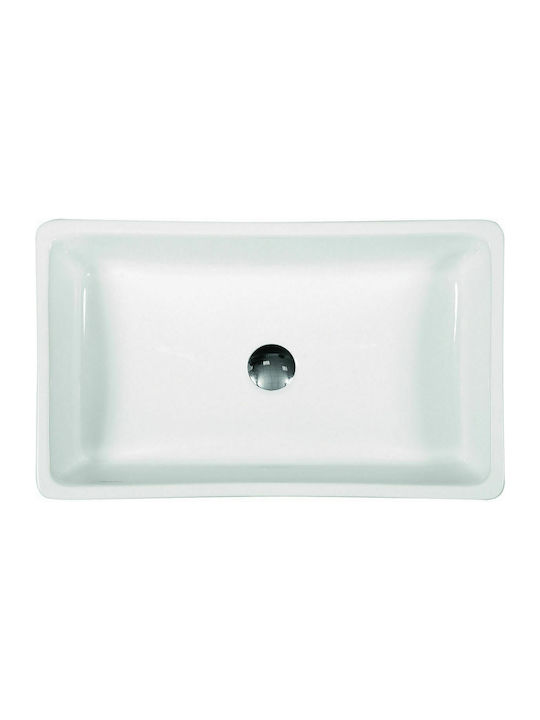 Adamidis Creta Aufgesetztes Waschbecken Porzellan 62x37.5x12.5cm Weiß