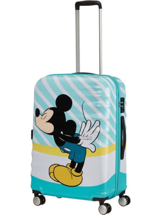 American Tourister WaveBreaker Παιδική Μεσαία Βαλίτσα Ταξιδίου Σκληρή Πολύχρωμη με 4 Ρόδες Ύψους 67εκ.