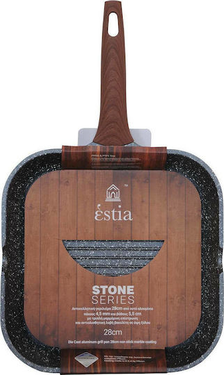 Estia Stone Γκριλιέρα από Χυτό Αλουμίνιο με Επίστρωση από Πέτρα 28cm