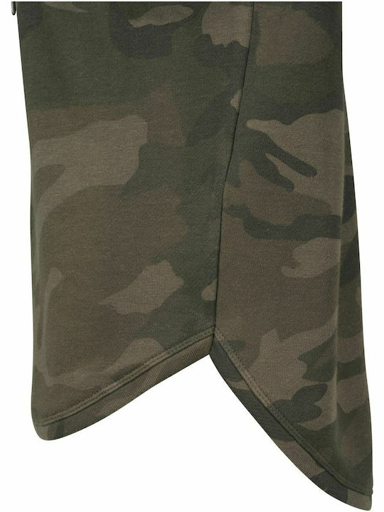 Long Women's Sweatshirt Hooded Olive Camo