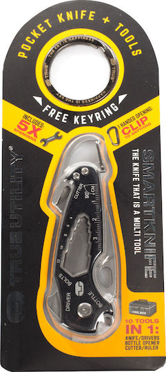 True Utility Smartknife Taschenmesser Schwarz mit Scheide