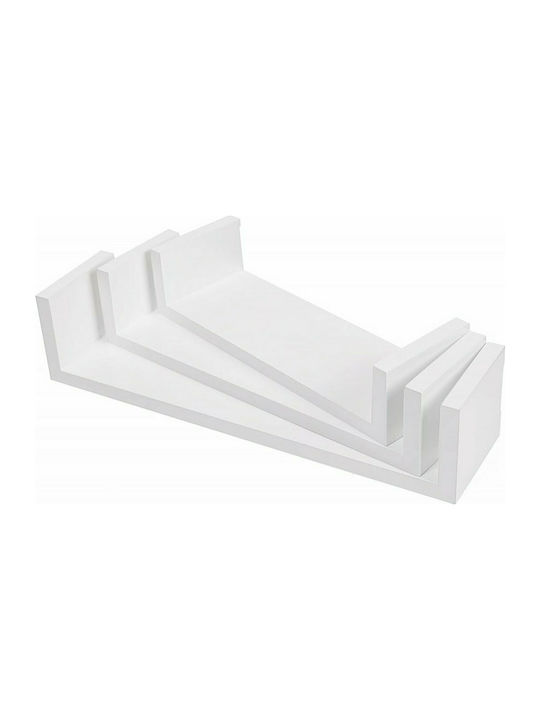 Shelves Wall White 3pcs 40x9x10cm