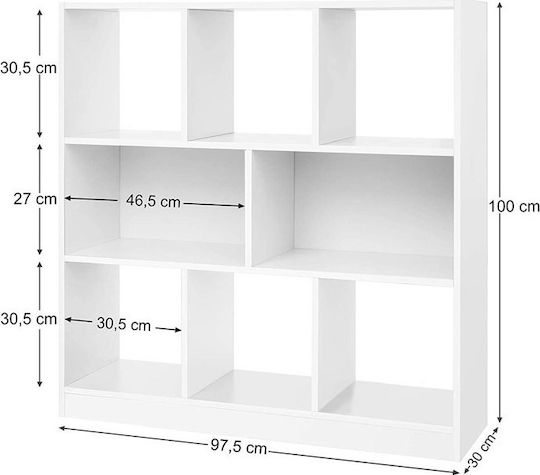 Βιβλιοθήκη Λευκό 97.5x30x100εκ.
