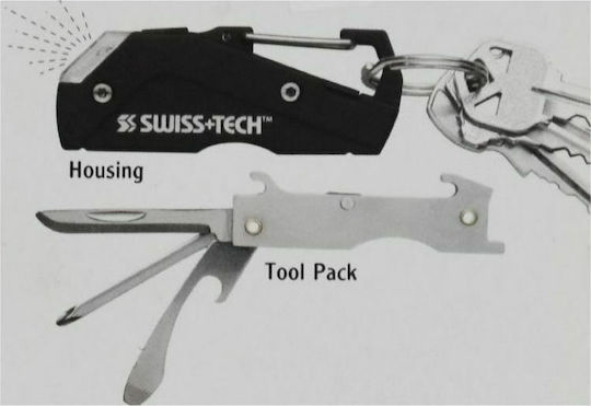 Swiss Tech Modular Πολυεργαλείο Μπρελόκ Μαύρο